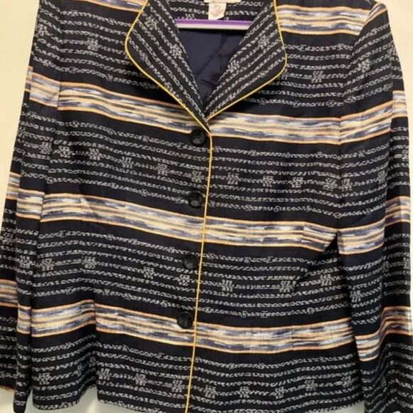 Adrianna Papell Vintage Silk Jacket - Navy & White - Medium - EUC - Picture 3 of 11